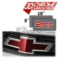 thumbnail image 2 of 2Pcs 5"x10" Chevy Emblem Bowtie Chrome Pattern 3D Red Carbon Fiber Vinyl Wrap Sticker Decal Film Sheet, 2 of 7