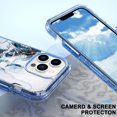 thumbnail image 5 of Allytech Marble Case for Apple iPhone 13 Pro 6.1" -  Military Grade Protective Shockproof Anti-scratch Fashion Marble Design Cover Case for Women Girls - Blue Marble, 5 of 5