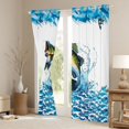 thumbnail image 3 of Homewish Female Men Women Big Bass Fish Blackout Curtains Set of 2 (52x84 Each),Fishing And Hunting Window Curtains,Abstract Vintage Lake Life Curtains and Drapes,Breathable Home Decor, 3 of 6