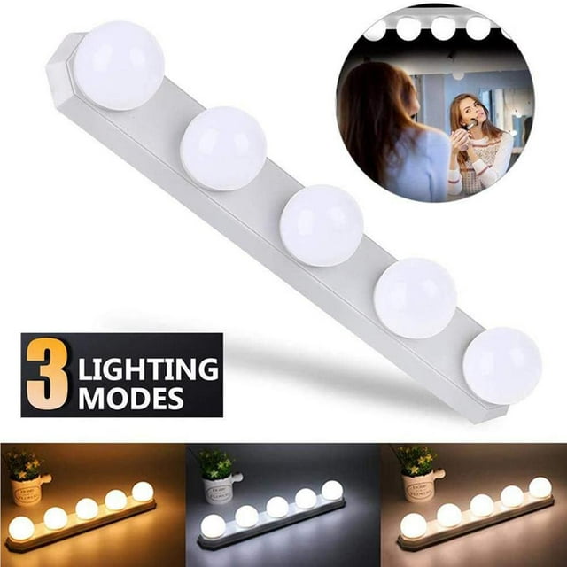 Ruiboury Miroir de Vanité Portable à LED Lumières USB Rechargeable pour Salle de Bain Dressing Coiffeuse avec 3 Modes d'Éclairage