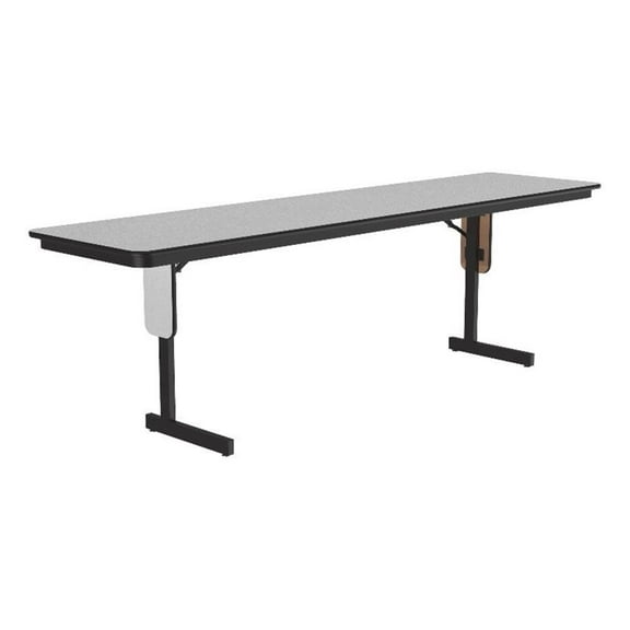 Correll SP 24x96 Contemporary Metal/Wood Folding Seminar Table in Gray Granite