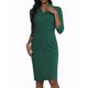 thumbnail image 1 of Vestido Midi de Manga 3/4 con Cuello Alto y Escote en V para Mujeres INSPIRE CHIC XL Verde Oscuro, 1 of 7
