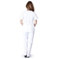 thumbnail image 2 of ACTIVE UNIFORMS Women Mock Wrap/Flare Pant Set Medical Scrub Set (White, X-Large), 2 of 3
