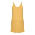 thumbnail image 5 of Miluxas Womens Summer Short Dresses V Neck Casual Sleeveless Sundress Beach Dress Solid Color Sleeveless Elasticity Mini Dress Yellow, 5 of 6