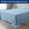 thumbnail image 3 of Queen Flat Sheet - 100% Egyptian Cotton, 600 Thread Count Sateen Weave - Ultra-Soft, Breathable, and Cooling - Premium Hotel-Quality Top Sheet Only - (Light Blue, Queen), 3 of 7