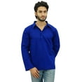 thumbnail image 1 of Atasi Kurta pour Homme, Chemise Bleue à Col Rabattable, Col, Vêtement Ethnique Indien - XX-Grand, 1 of 7