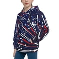 thumbnail image 2 of Disketp Red White Blue Fireworks 1 Youth Hoodie Sweatshirt for Boys Girls Kids Pullover Hooded Classic Casual Essentials Hoodie-Medium, 2 of 6