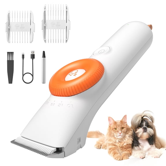 VOSOV Dog Grooming Clippers - Low Noise 2-Modes High Power & Electric Quiet, Cordless Dog Grooming Kit with 180 mins Rechargeable Battery, Adjustable Size Blades & Guard Combs Brush for Dogs Cats Pets