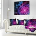 thumbnail image 3 of Designart Fractal Purple Rose Flower - Floral Throw Pillow - 18x18, 3 of 5