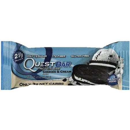 Quest Bar Cookies & Cream Protein Bar, 2,12 oz (paquet de 12)