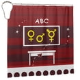 thumbnail image 2 of YFYANG Waterproof Bathroom Shower Curtain, Vintage Chalkboards Graffiti Shower Curtain Set with Hooks, Home Bathroom Tub Decor - 72 "x72", Iron Hooks, 2 of 6