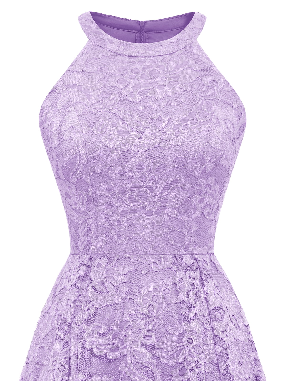 Dressystar Women Halter Floral Lace Cocktail Party Dress Female Knee Length Bridesmaid Dress