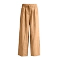 thumbnail image 7 of Men’s Linen Wide Leg Pants Elastic Waist Drawstring | Lightweight Breathable, Loose Fit Full Length Trousers, Big and Tall, Casual Summer Beach Daily Wear, XL, 7 of 7