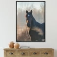 thumbnail image 2 of Designart 'Close Up Portrait Of A Horse On An Autumn Morning' Farmhouse Framed Canvas Wall Art Print, 2 of 5