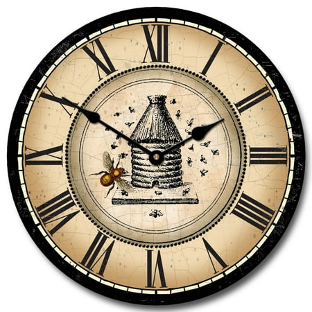 Beehive silent Wall Clock, Available in 8 sizes, Most Sizes Ship 2 - 3 days, Whisper Quiet Non