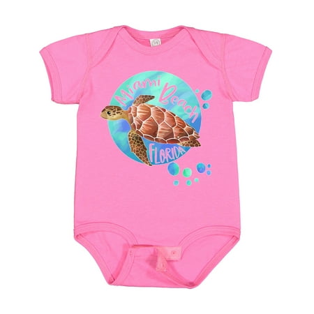 

Inktastic Miami Beach Florida Swimming Sea Turtle with Bubbles Gift Baby Boy or Baby Girl Bodysuit