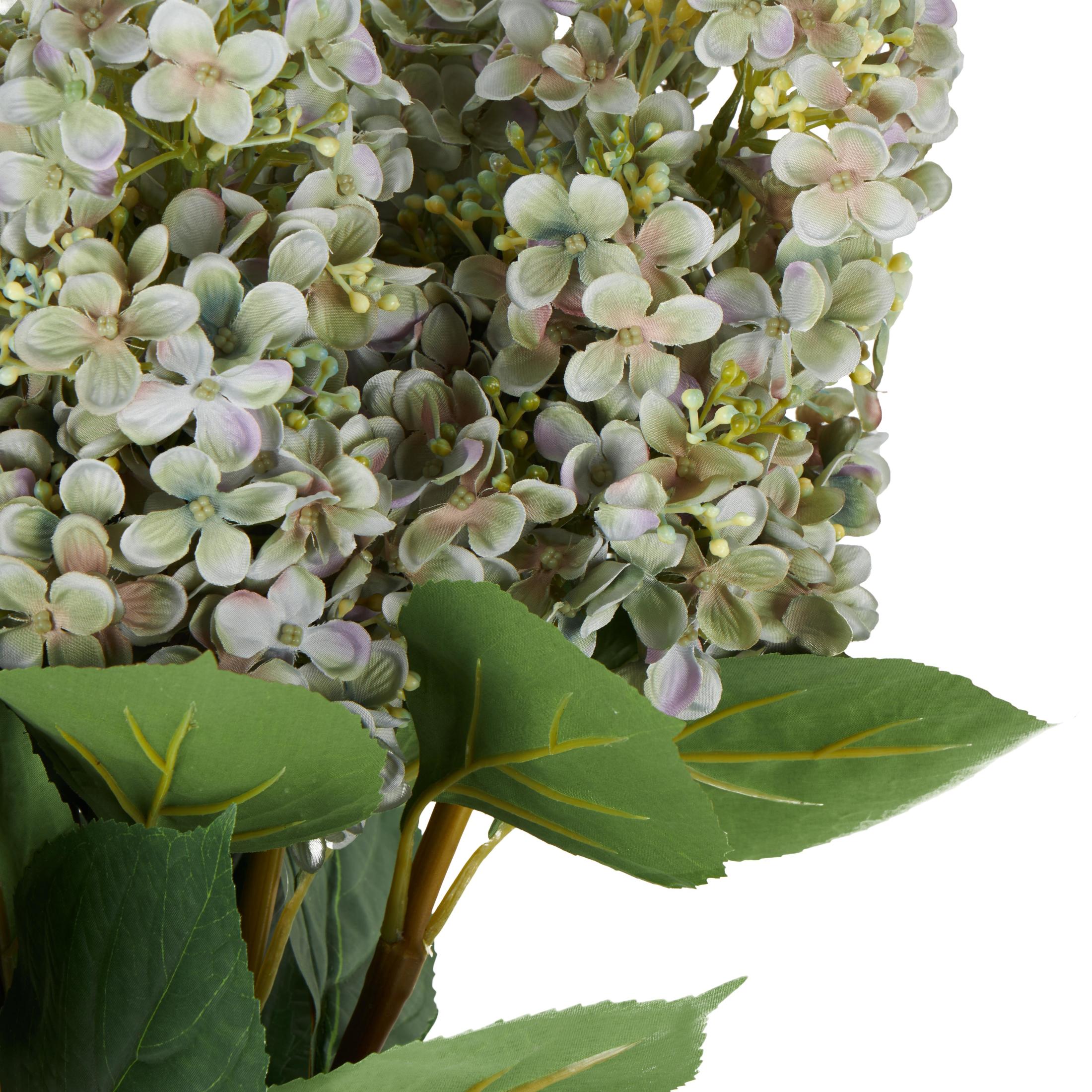 34" Plastic Floral Tall Hydrangea Artificial Flower Stem, by DecMode (8 Count)