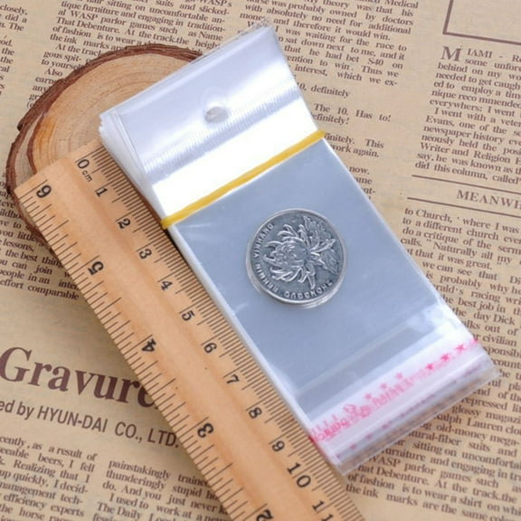 WHAMVOX 200set Earring Jewelry Display Self-Seal Bags Paper Holder for Holding Storage