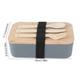 thumbnail image 3 of Openpig Japanese-Style Double-Layer Bamboos-Handled Lunch Box Compartmentalized Plastic Lunch Box For Office Workers And Students, 3 of 6
