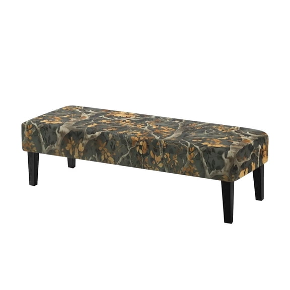 Yuyamidu Camo Bench Cover for Dining Table Hunting Branch Jacquard Bench Seat Protector Cover with Elastic Edge Easy to Install Furniture Protector Gift for Holiday