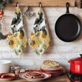 thumbnail image 6 of Yellow Sunflowers Kitchen Towels Set of 4, Farmhouse Cow Barn Doors Floral Butterfly Absorbent Dish Towels for Kitchen, Microfiber Hand Towel, Quick Drying Tea Towel for Cleaning Dishcloths, 6 of 7