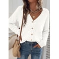 thumbnail image 4 of PRETTYGARDEN Women's Cozy Cardigan Sweater with Button V Neck Long Sleeve Tops Open Front for Fall Clothes Knit Winter Clothing Solid Business Casual & Vacation Outfits, 4 of 8
