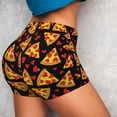 thumbnail image 4 of Lsque Cartoon Pizza Pattern High Waisted Biker Shorts for Women-Tummy Control Fitness Athletic Workout Running Yoga Gym Shorts,Moisture-Wicking-XX-Large, 4 of 9