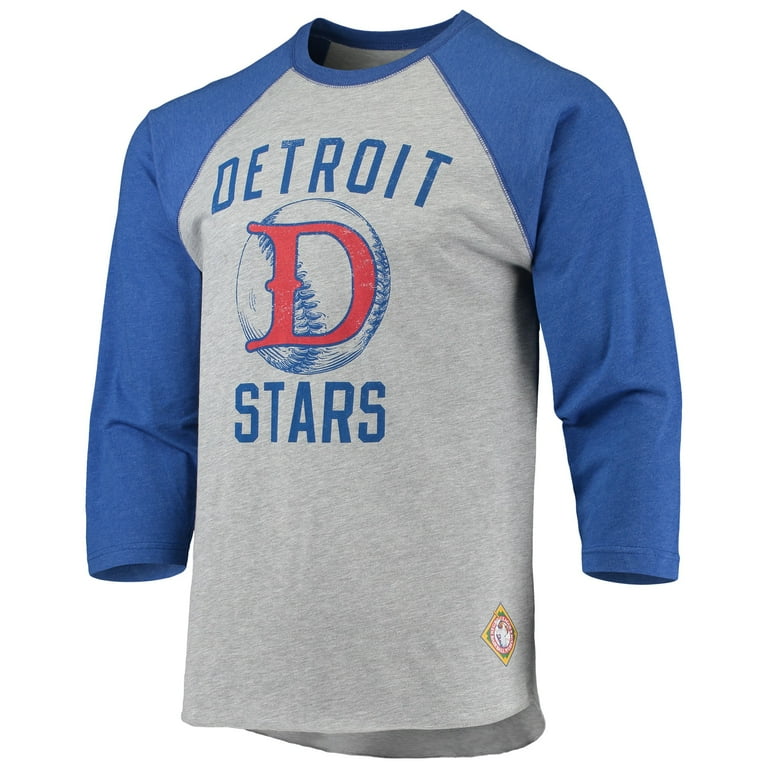 Men's Stitches Heathered Gray/Royal Detroit Stars Negro League