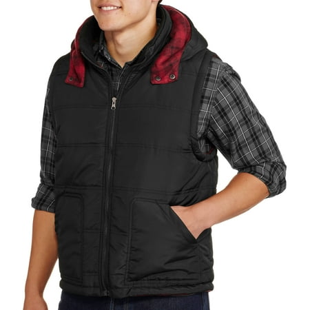 Mens Christmas Vests - Men's Reversible Plaid Buffalo Vest