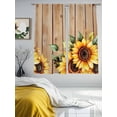 thumbnail image 2 of Pastoral Sunflower Sheer Curtains 63 inches Long 2 Panels Set Country Foral Vintage Board Background Sheer Window Curtain Rod Pocket Voile Drapes for Living Room/Bedroom, Each 52" W x 63" L, 2 of 7