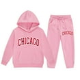 thumbnail image 3 of Tiijoy Big Girls Chicago Print Hoodie Jogger Pants Unisex Casual Outfits, Sizes 2-13, 3 of 6