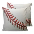 thumbnail image 7 of Outdoor Throw Pillow Cover Sports Baseball Texture Closeup Background Waterproof Cushion Covers 2 Pack Red and White Lines Laces Pillow Cases Home Decoration for Patio Garden Couch Sofa, 7 of 7