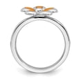 thumbnail image 2 of Sterling Silver Polished Orange Enameled Flower Ring, 2 of 5