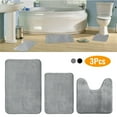 Kogiio 3 PC Memory Foam Bathroom Rug Set, Absorbent Bath Mat, Contour