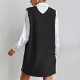 thumbnail image 7 of Wool Blend Mini Dress Women V Neck Sleeveless Knit Loose Tunic Vest Solid Short Sweater Dress with Pockets (X-Large, Black), 7 of 7