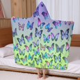 thumbnail image 5 of Gradient Color Butterfly Pattern Hooded Bath Towel，60"x35" for Ages 3 To 12 Kids, Quick Dry Lightweight Soft Microfiber Hood Beach Towel Cover Up for Kids, 5 of 7