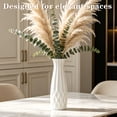thumbnail image 6 of Modern 12-Inch Tall White Ceramic Vase for Pampas Grass, Floral Arrangements, and Home Decor, 6 of 9