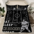 thumbnail image 2 of Castle Fairy Female Men Eat Sleep Ice Hockey 4 Pieces Queen Sheet Sets,Sport Gaming Ultra Soft Flat Sheet,Ball Game Queen Fitted Sheet,Super Cozy Room Decor, 2 of 7