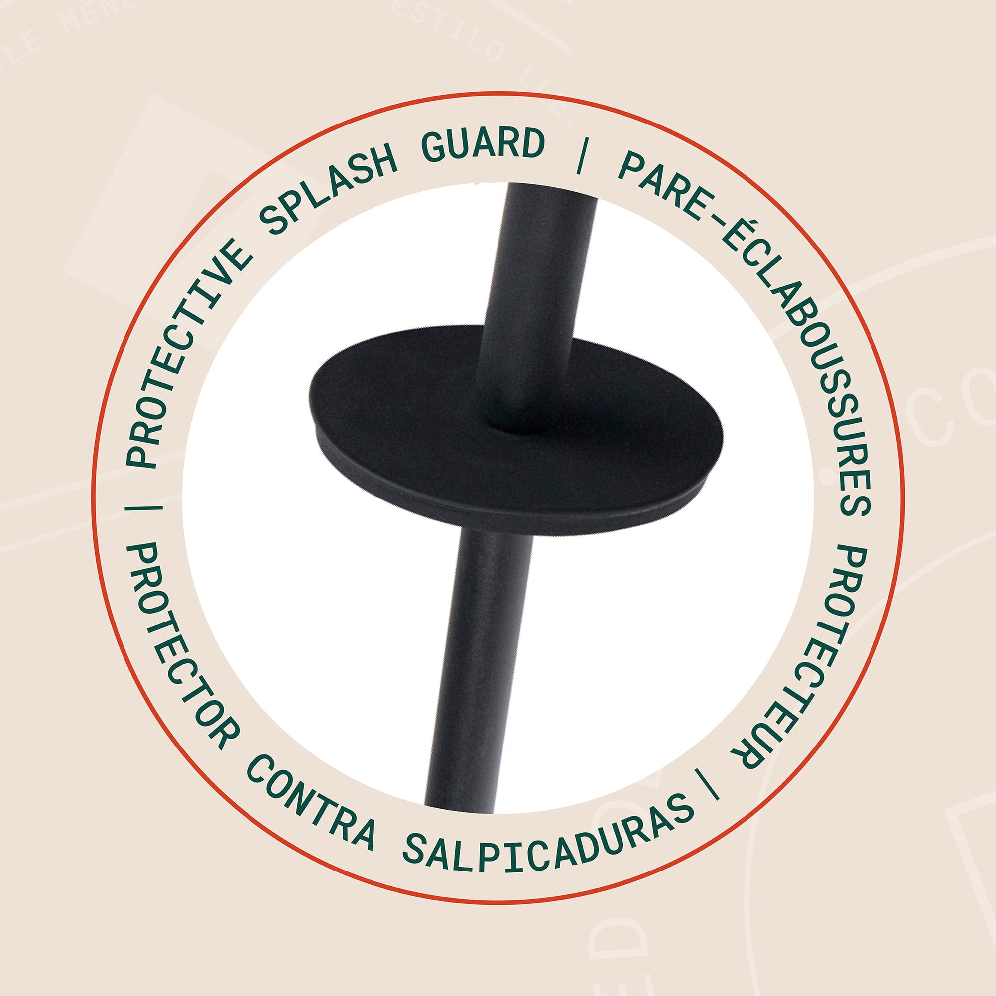 Acento Slim Round Holder, 8 x 8 x 44.5 cm Metal Removable Plastic Liner Tall Toilet Brush in Matte Black