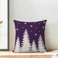 thumbnail image 3 of Christmas Pillow Covers 18x18 Inch Set of 2 Violet Purple Cream Christmas Tree Snowflakes Decor Throw Pillows Winter Xmas Holiday Outdoor Cushion Cases for Couch Bed Decorations, 3 of 6