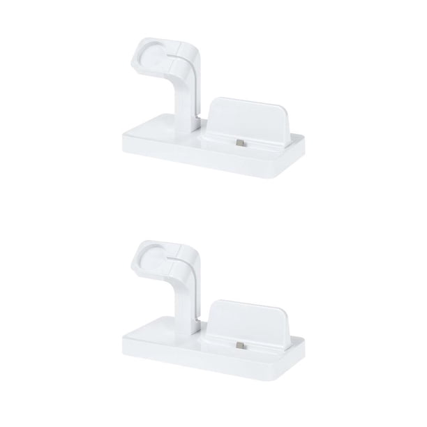 Tholdsy Base de carga Soporte de soporte 2 en 1 Base de carga Estación de acoplamiento Soporte de carga del teléfono Puerto USB Estación de blanco 2piezas