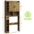 thumbnail image 5 of Vabches Over The Toilet Storage Cabinet, Farmhouse Storage Cabinet Over Toilet with 2 Barn Door & Toilet Paper Holder Stand，Home Space-Saving Toilet Rack for Bathroom, Restroom, Laundry, 5 of 10