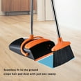 KQJQS Dust Pan and Broom with Long Handle Heavy Duty Standing Dustpan with Teeth, Indoor Outdoor