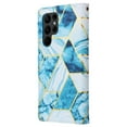 thumbnail image 3 of SaniMore for Samsung Galaxy S24 Ultra 2024 Case, PU Leather Luxury Marble Flip Cover with Detachable Wrist Strap Card Slot Kickstand Shockproof Magnetic Buckle Protective Shell for S24 Ultra, Blue, 3 of 8
