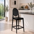 thumbnail image 3 of 2xhome Set of 4 Modern Contemporary Dining Barstools 30" Seat Height Plastic Armless Stools with Legrest, Black, 3 of 12