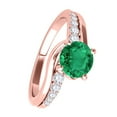 thumbnail image 3 of Aonejewelry 1.15 Ct. Halo Emerald and Diamond Engagement Ring Crafted In 14k Solid Rose Gold, 3 of 4