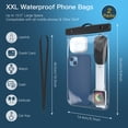 thumbnail image 3 of MATEPROX Large Waterproof Phone Pouch for Swimming, 10.5" 2 Packs Water Proof Phone Case Bag with Lanyard for 14/13/12/11/X Pro Max/Galaxy S22 Ultra(BK+PK), 3 of 8