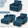 thumbnail image 2 of AECOJOY 3-in-1 Convertible Chair Bed Sleeper & Futon Sofa Bed Chair with Adjustable Backrest and 2 Pillows-Blue, 2 of 8
