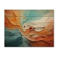 thumbnail image 3 of Designart "Teal Orange Bold Abstract Flow composition I" Abstract Collages Print on Natural Pine Wood, 3 of 5