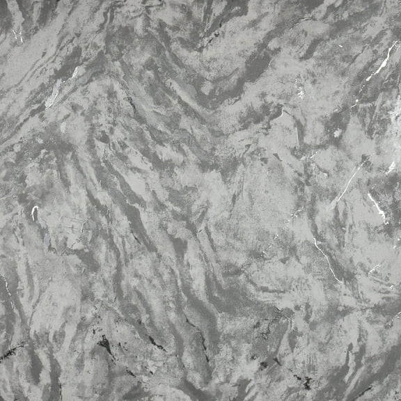 Brewster Titania Pewter Marble Texture Wallpaper, 27.5-in by 33-ft, 75.63 sq. ft